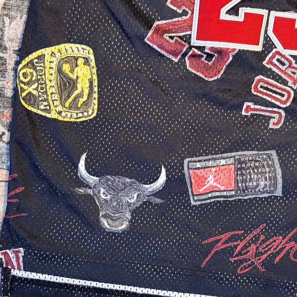 Jordan Basketball Embroidered Graphic Chicago Bulls Tank Top Gym Boys Large - Picture 5 of 11